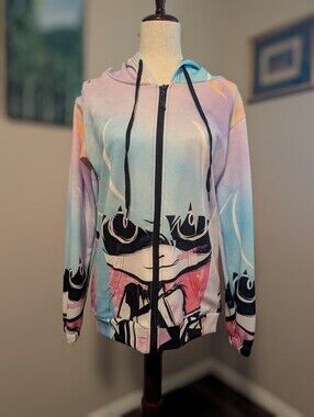 Pastel Anime Graphic Zip-Up Hoodie - Hatsune Miku